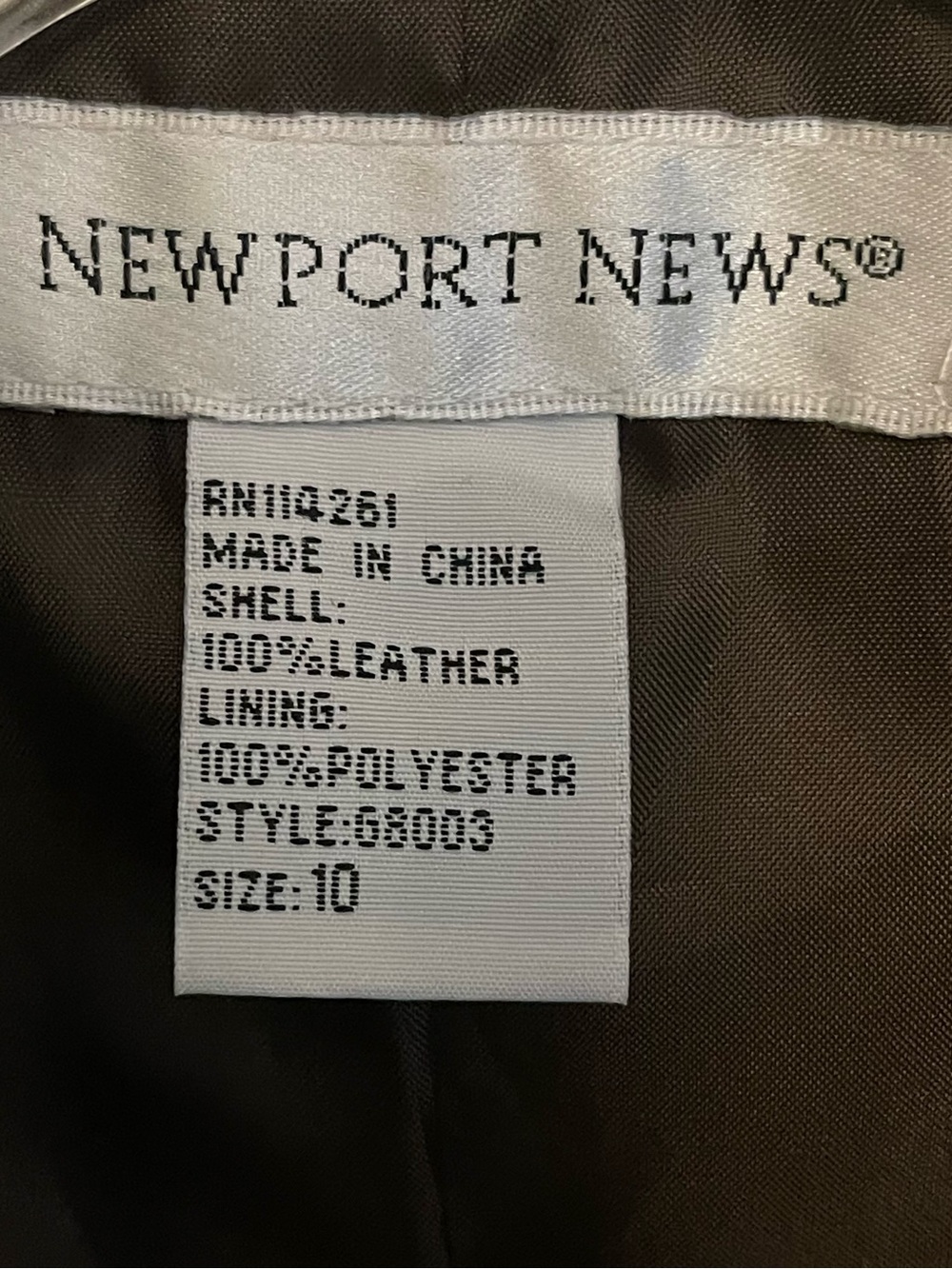 Newport News Brown Genuine Leather Croc Embossed Vintage Jacket sz 10 - Picture 12 of 12
